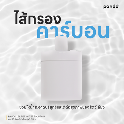 (สินค้าพร้อมส่ง 15 ก.ย.) pando replacement filters (2 pcs) for 1.5L pet water fountain ไส้กรองน้ำพุสัตว์เลี้ยง รุ่น 1.5 ลิตร (2 ชิ้น)