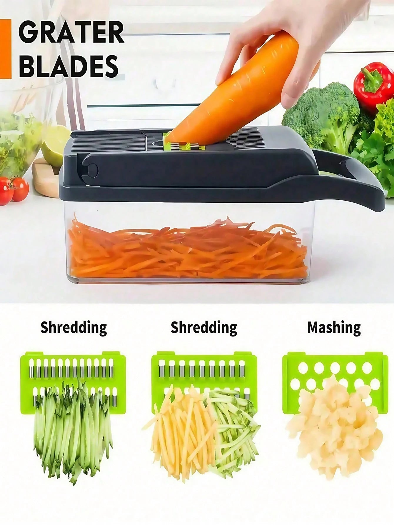 16pcs Complete Set Manual Food Chopper Slicer Dicer, Versatile Vegetable Cutter For Salads, Interchangeable Blades For Onion, Potato, Kitchen Utensils