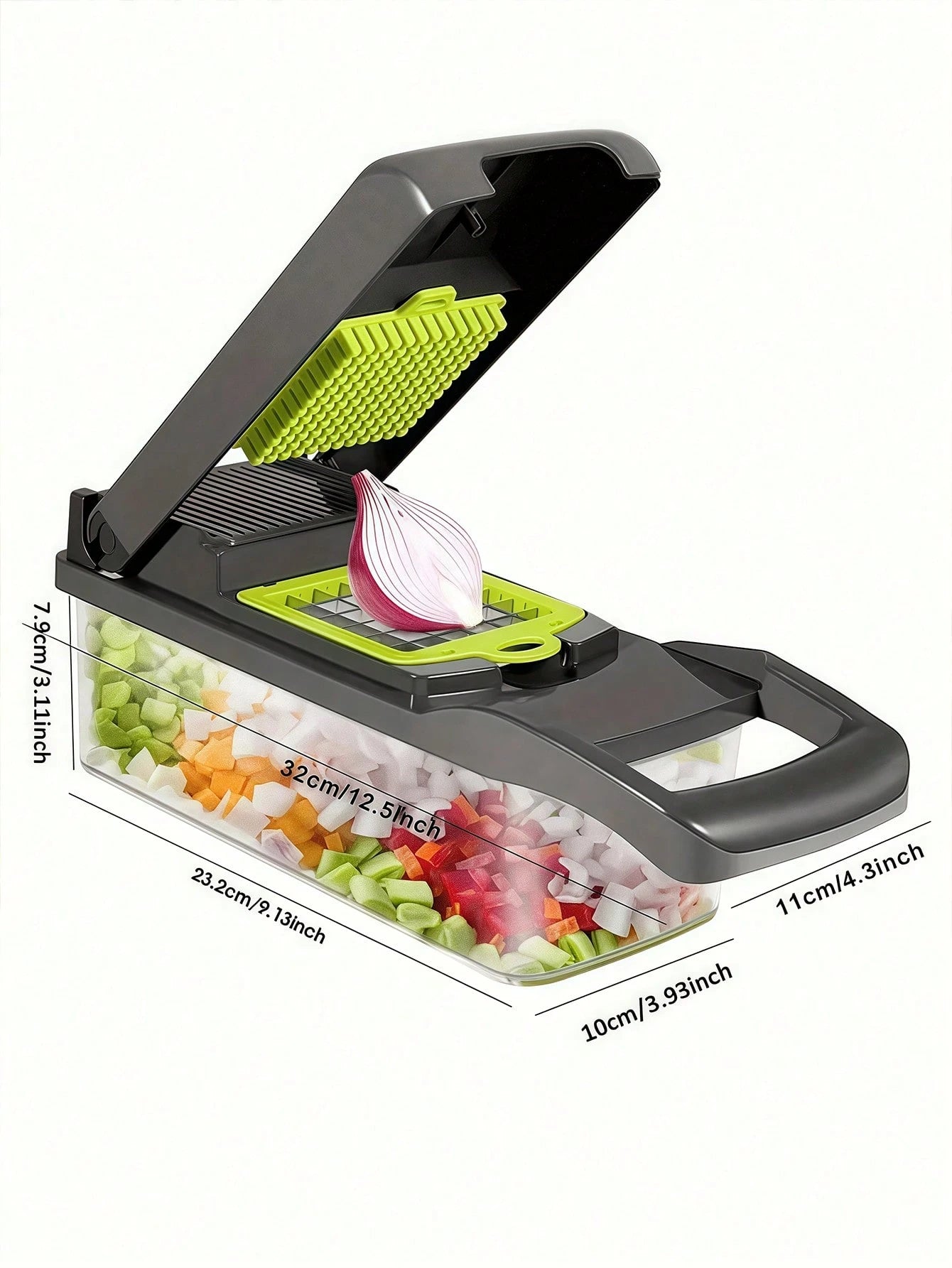 16pcs Complete Set Manual Food Chopper Slicer Dicer, Versatile Vegetable Cutter For Salads, Interchangeable Blades For Onion, Potato, Kitchen Utensils