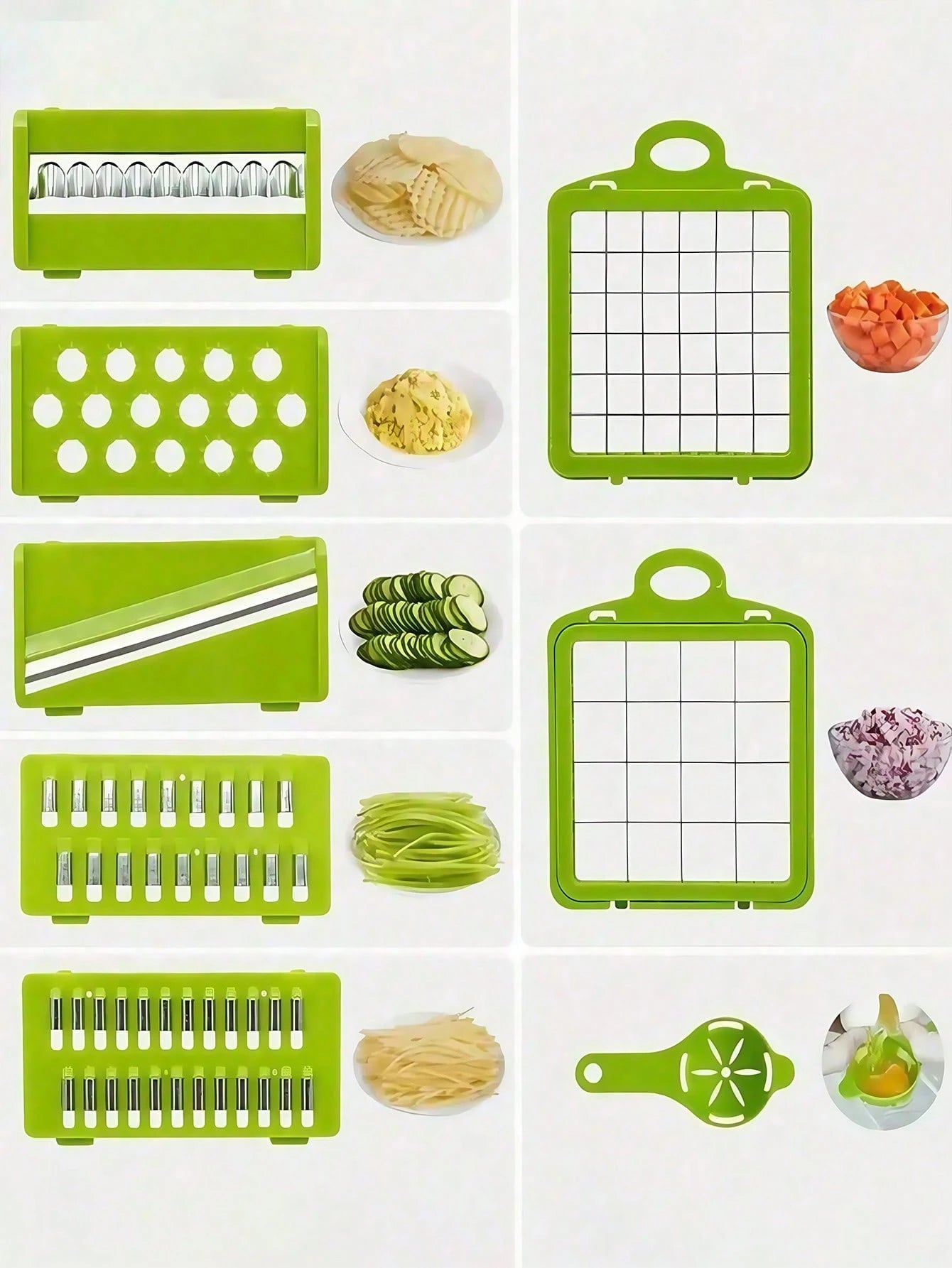 16pcs Complete Set Manual Food Chopper Slicer Dicer, Versatile Vegetable Cutter For Salads, Interchangeable Blades For Onion, Potato, Kitchen Utensils