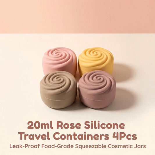 1pc/2pcs/4pcs 20ML Rose Swirl Silicone Travel Bottles, Cream Lotion Toothpaste Dispenser, Jewelry Small Accessories Storage Container, Very Practical And Convenient, Especially Suitable For Travel And