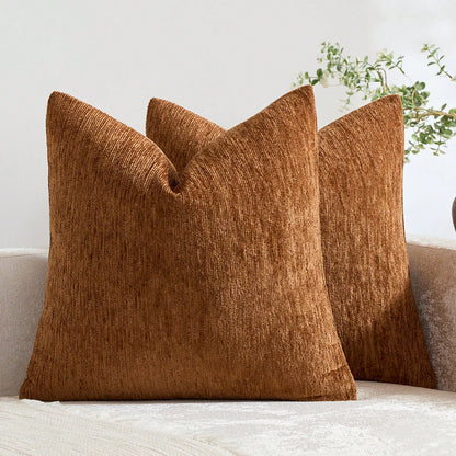 1pc/2pcs Brick Red (Pillow Insert Not Included) Multi-Color Textured Throw Pillow Cover, Modern Farmhouse Chenille 3D Textured Soft Breathable Cushion Cover, Suitable For Daily Bedroom, Dining Room, B