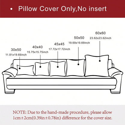 1pc/2pcs Brick Red (Pillow Insert Not Included) Multi-Color Textured Throw Pillow Cover, Modern Farmhouse Chenille 3D Textured Soft Breathable Cushion Cover, Suitable For Daily Bedroom, Dining Room, B