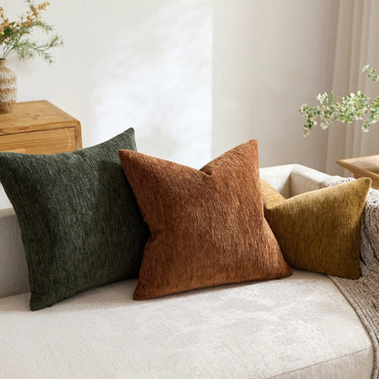 1pc/2pcs Brick Red (Pillow Insert Not Included) Multi-Color Textured Throw Pillow Cover, Modern Farmhouse Chenille 3D Textured Soft Breathable Cushion Cover, Suitable For Daily Bedroom, Dining Room, B