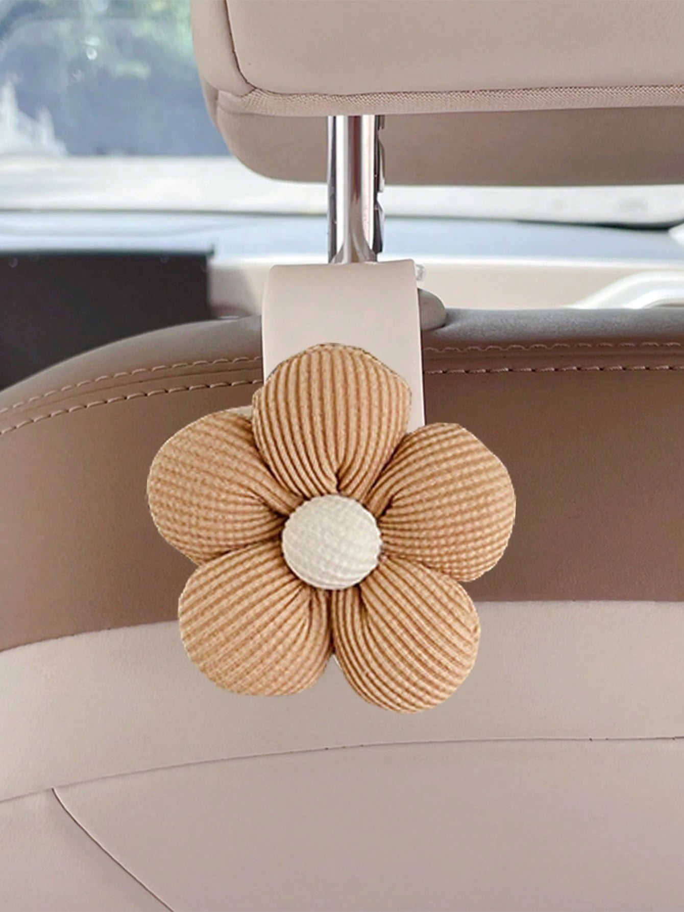 1pc/2pcs Cute Flower Car Headrest Hook, Multi-Functional Rear/Front Hanging Hook, Retractable Car Storage Hook