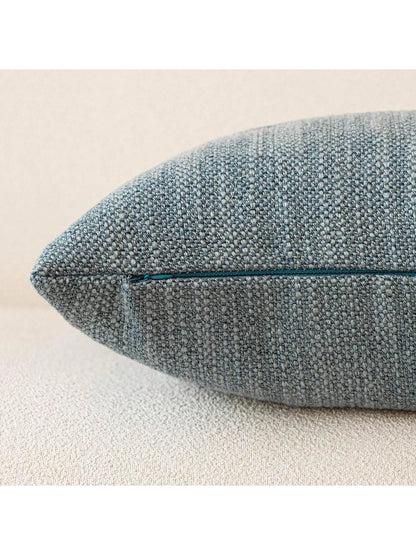 1pc/2pcs Grey-Blue Luxury Pillowcase, Bohemian Style Decorative Textured Coarse Linen Fabric, Rugged Linen Craftsmanship, Suitable For Sofa, Living Room, Bedroom, Floor, Bench, Car, Office, Cafe And O