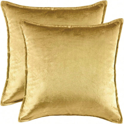 1pc/2pcs Plain Cushion Cover Without Filler,Velvet Pillowcase For Sofa, Home Decoration
