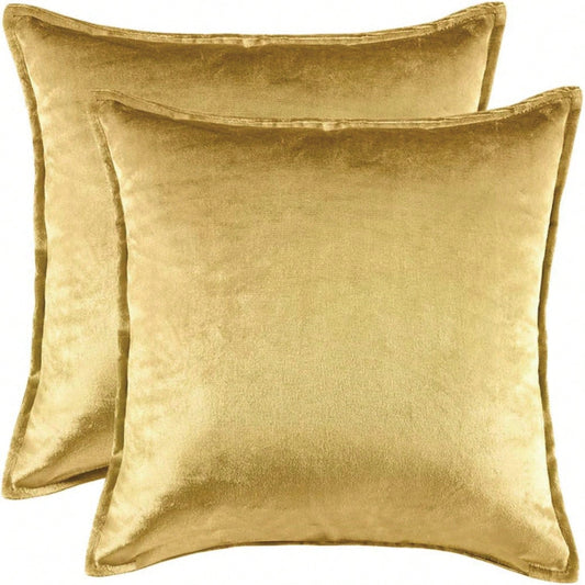 1pc/2pcs Plain Cushion Cover Without Filler,Velvet Pillowcase For Sofa, Home Decoration
