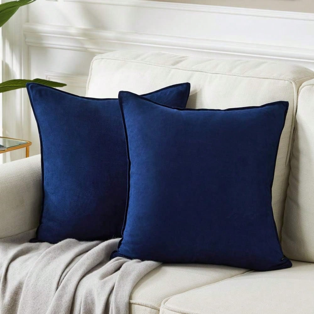1pc/2pcs Plain Cushion Cover Without Filler,Velvet Pillowcase For Sofa, Home Decoration