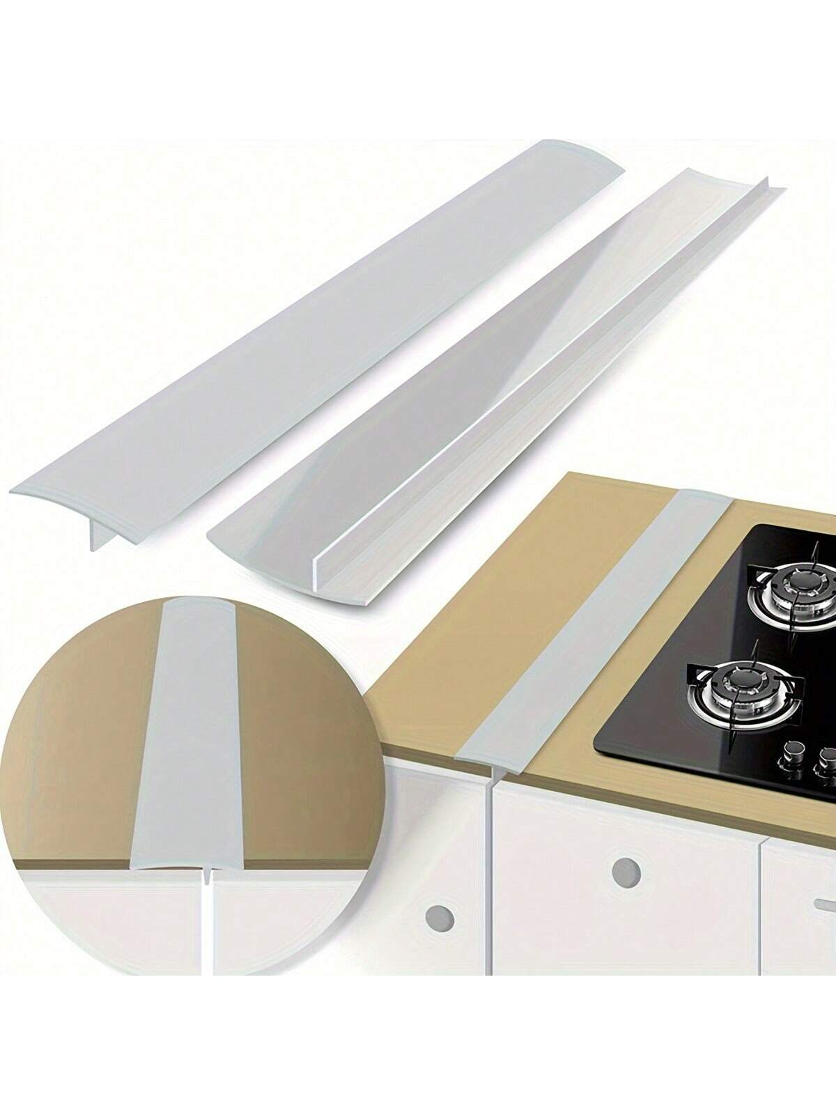 1pc/2pcs Silicone Sealing Strip, Kitchen Stove Countertop Sealing Gasket, Oil & Dust Proof Silicone Sealing Filler