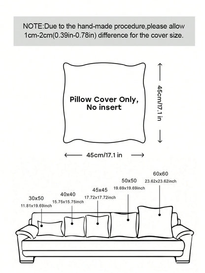 1pc 45*45cm Halloween Bat Quilted Pillowcase, Hidden Zipper Pillow Cover, Home Decor Halloween Decoration For Living Room, Bedroom, Sofa, No Pillow Insert