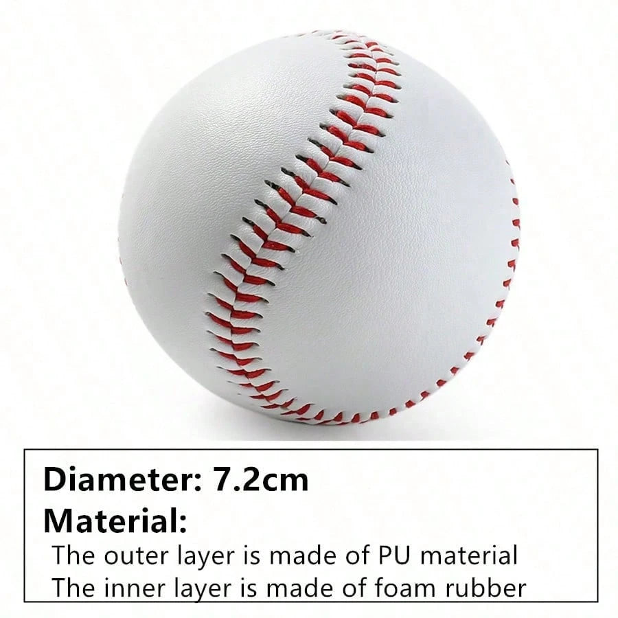 1pc 9 Inch Solid Baseball, For Baseball Pitching Training. Outer Layer Made Of PU Material, Inner Layer Made Of Foam Rubber Material