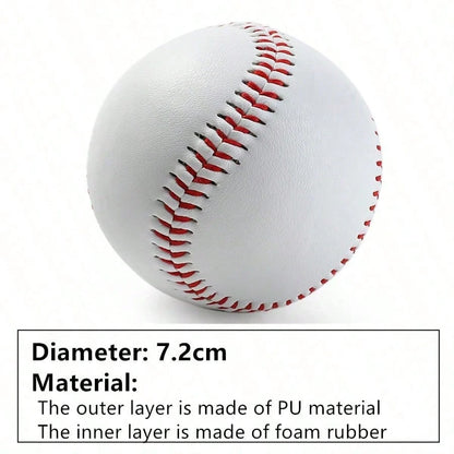 1pc 9 Inch Solid Baseball, For Baseball Pitching Training. Outer Layer Made Of PU Material, Inner Layer Made Of Foam Rubber Material