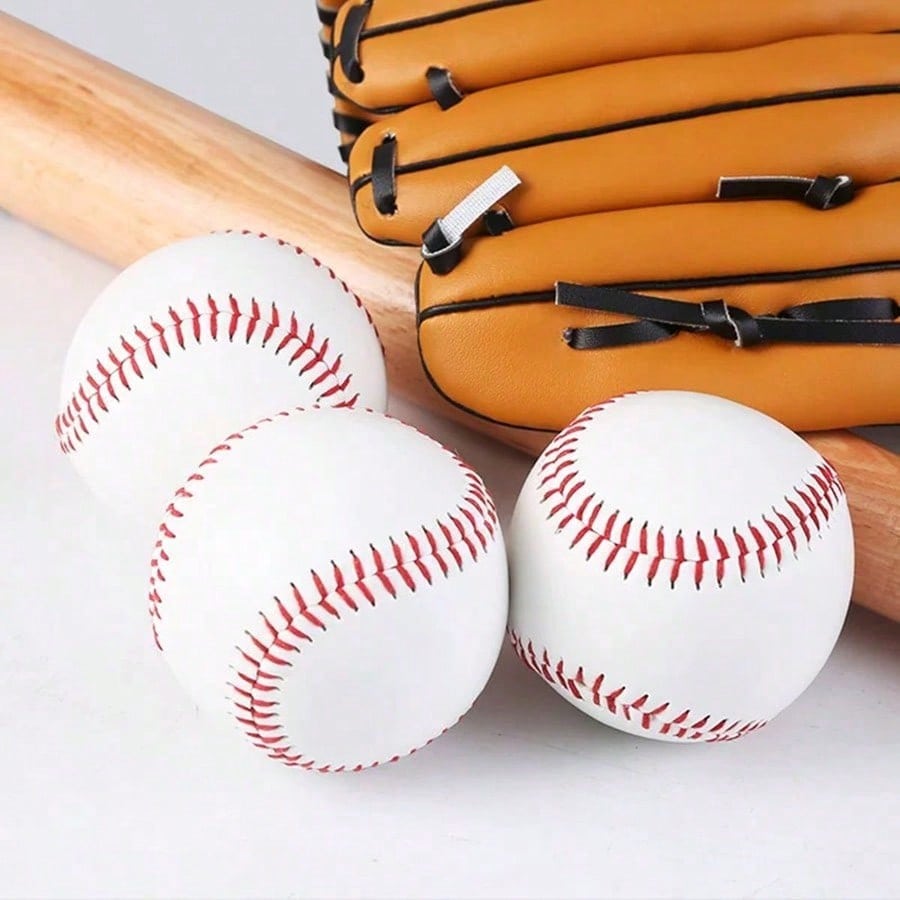 1pc 9 Inch Solid Baseball, For Baseball Pitching Training. Outer Layer Made Of PU Material, Inner Layer Made Of Foam Rubber Material