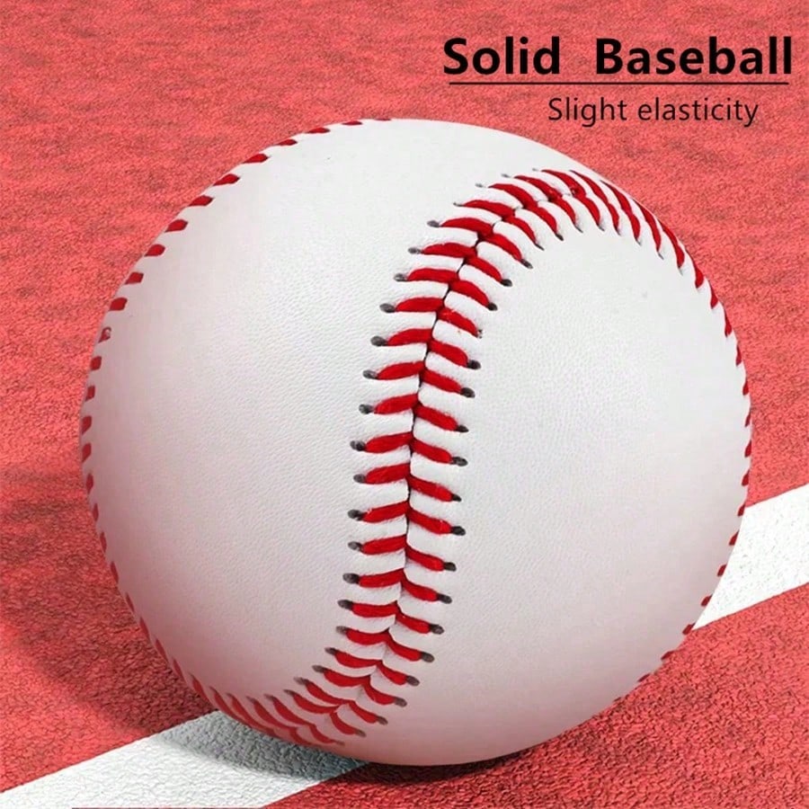 1pc 9 Inch Solid Baseball, For Baseball Pitching Training. Outer Layer Made Of PU Material, Inner Layer Made Of Foam Rubber Material