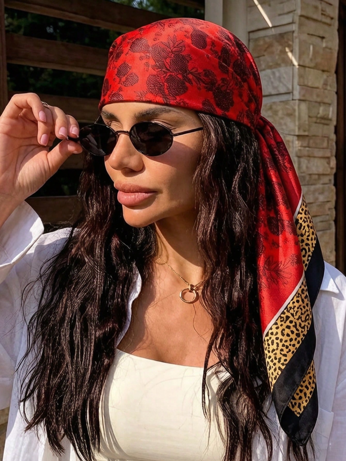 1pc All-Season Square Scarf New Style Luxury Soft Silk Scarf Women's Square Scarf Popular Print Shawl Fashion 35.43inch Headscarf 90*90cm Floral Silk Scarf Casual Polyester Fiber