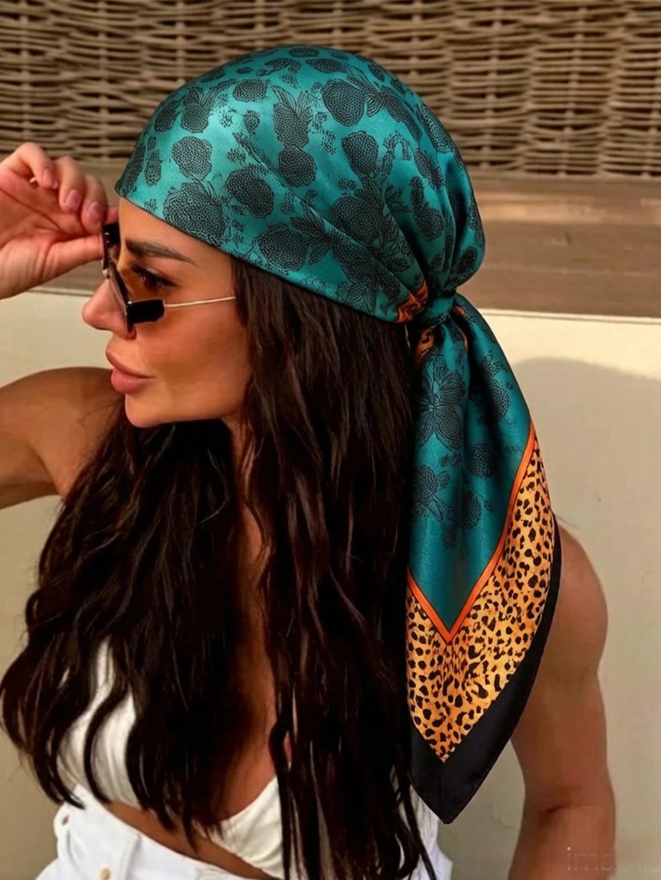 1pc All-Season Square Scarf New Style Luxury Soft Silk Scarf Women's Square Scarf Popular Print Shawl Fashion 35.43inch Headscarf 90*90cm Floral Silk Scarf Casual Polyester Fiber