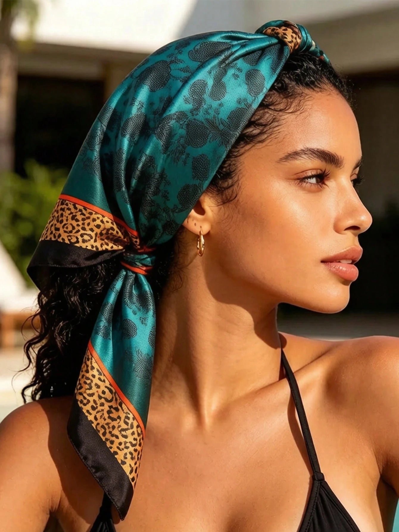 1pc All-Season Square Scarf New Style Luxury Soft Silk Scarf Women's Square Scarf Popular Print Shawl Fashion 35.43inch Headscarf 90*90cm Floral Silk Scarf Casual Polyester Fiber