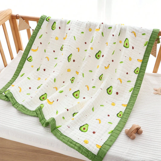 1pc Baby Bath Towel, Reinforced Edges, Multi-Layer Gauze Material, Soft And Absorbent, Breathable, Essential For Newborns, Multi-Purpose