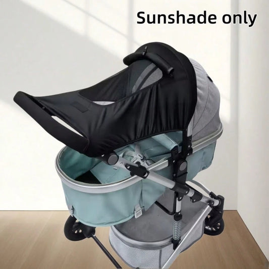 1pc Baby Stroller Canopy With Mesh Ventilation Window, Elastic Sunshade, Summer Sun Protection Cover