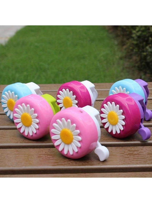 1pc Bicycle Bell Horn, Chrysanthemum Pattern, Loud & Clear Sound, Cute Color, Flower Decor On Top- Fits Any Standard Upright Bicycle Or Tricycle, Stunt Scooter, Mountain Bike, BMX, Cruiser, Etc. Enha