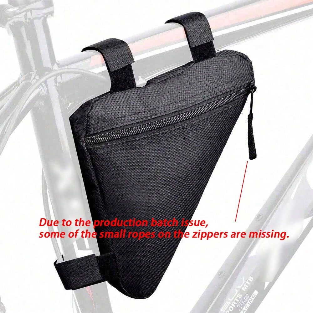1pc Black Bicycle Triangle Bag, Mountain Bike Front Frame Top Tube Tool Bag, Bicycle Handlebar Saddle Bag And Bicycle Accessories