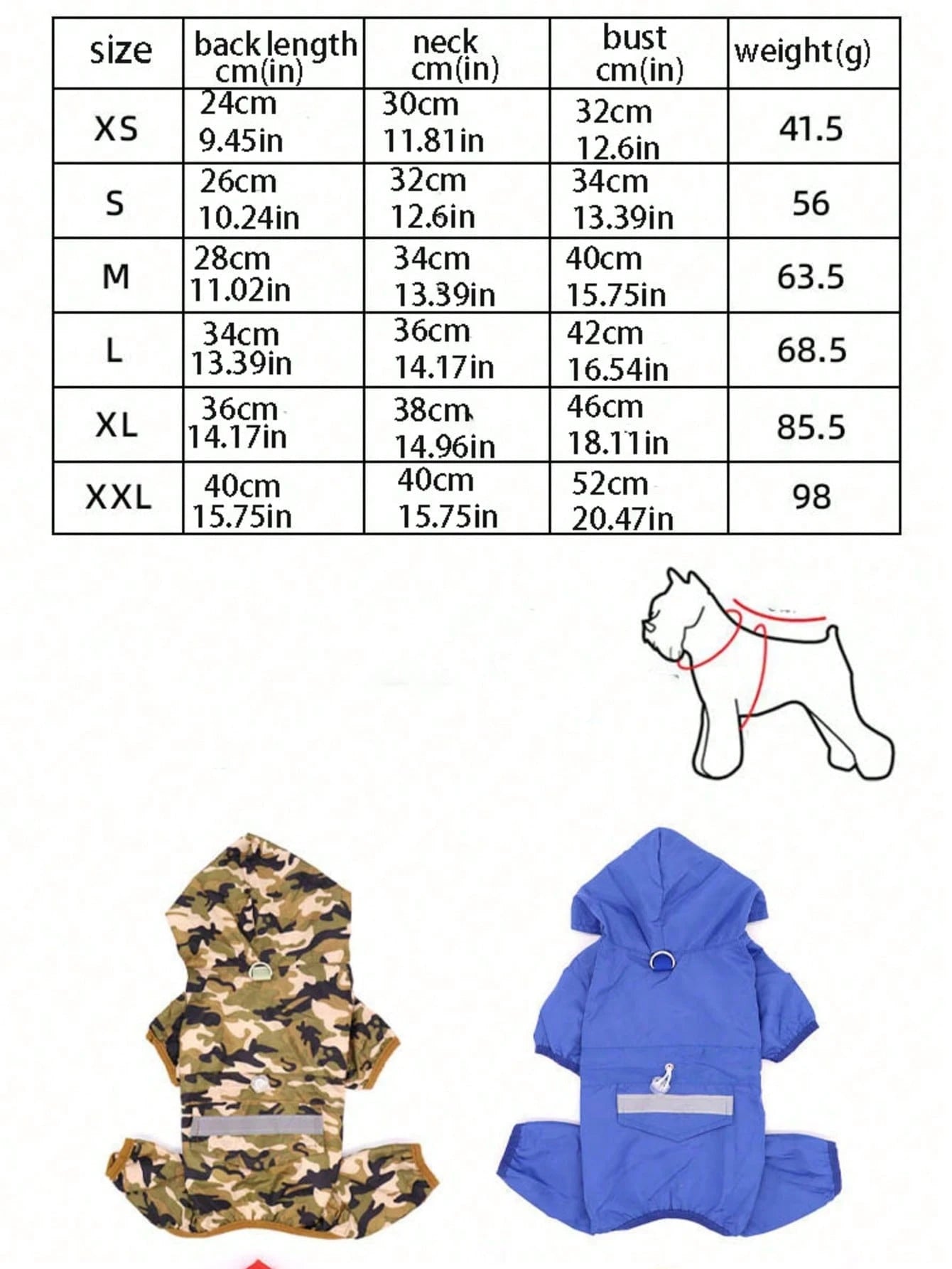 1pc Blue Pet Raincoat, Lightweight Polyester Fiber Reflective Strips Full Coverage 4-Leg Dog Outfit, Waterproof Pet Raincoat, Suitable For Small And Medium Poodle Dogs Year-Round Wear