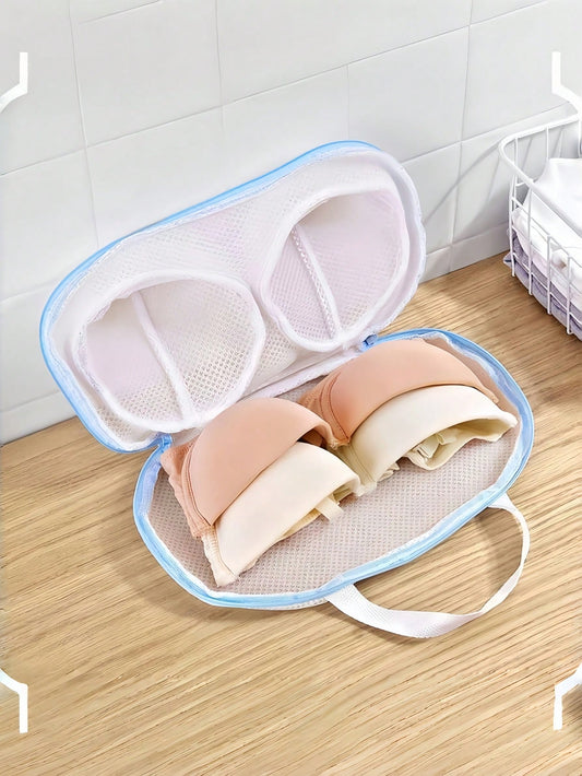 1pc Bra Laundry Bag For Washing Machine – Delicate Lingerie Wash Bag With Zipper, Prevents Deformation For Bras (A To C Cup) – Underwear Mesh Laundry Bag For Women, Travel & Home Use – Christmas Holid
