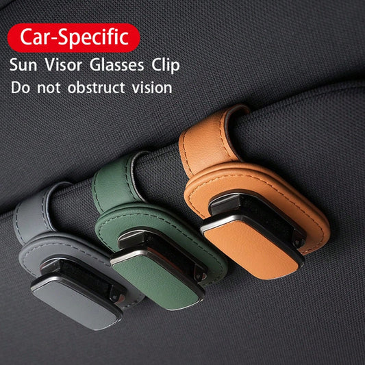 1pc Car Accessories Black/Grey/Green/Orange Car Visor Fashion Glasses Clip, Car Interior Decor, Portable Fashion Glasses Holder For Car