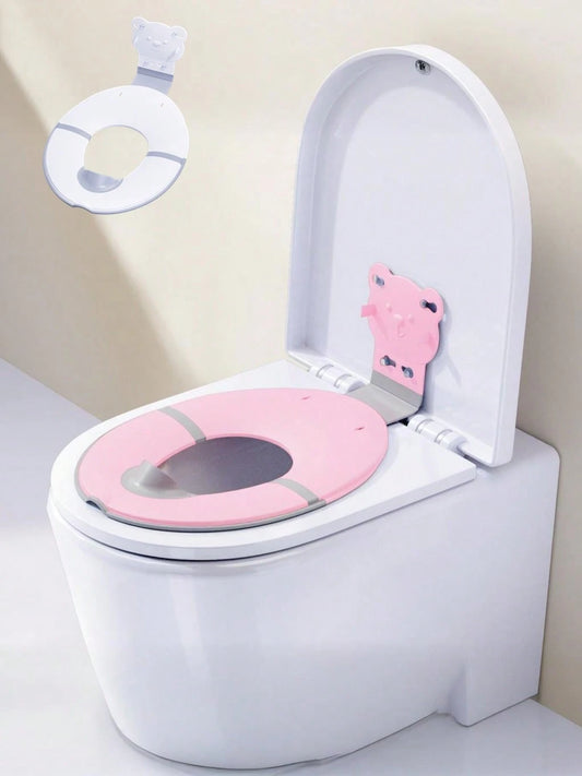 1pc Cartoon Foldable Children's Toilet Seat (Please Confirm Size Before Purchase)/ Children's Toilet Training Seat/ Essential Travel Potty Seat For Babies/ Material: PP, With Suction Cup (Please En
