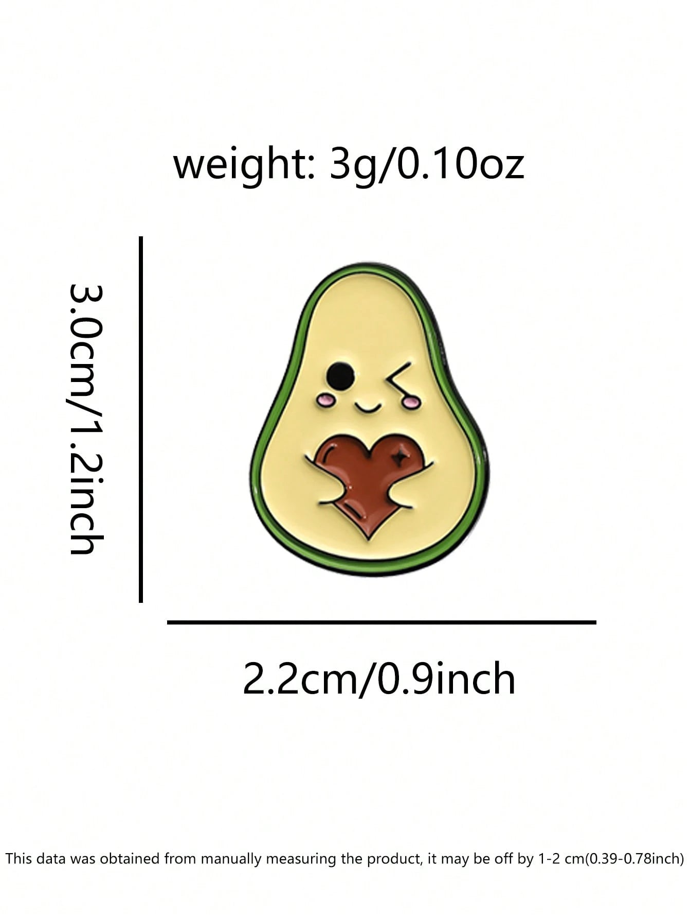1pc Cartoon Fruit Avocado Metal Brooch, Cute Pin Badge For Friends, Suitable For Men And Women Daily Wearing