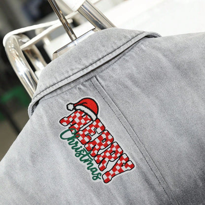 1pc Christmas Theme "MERRY Christmas" Iron-On Embroidered Patch, Suitable For Jeans, Hats, Jackets, Backpacks- Holiday Decoration & Commercial Promotion- Small Business Wholesale Decor, Fabric Patch
