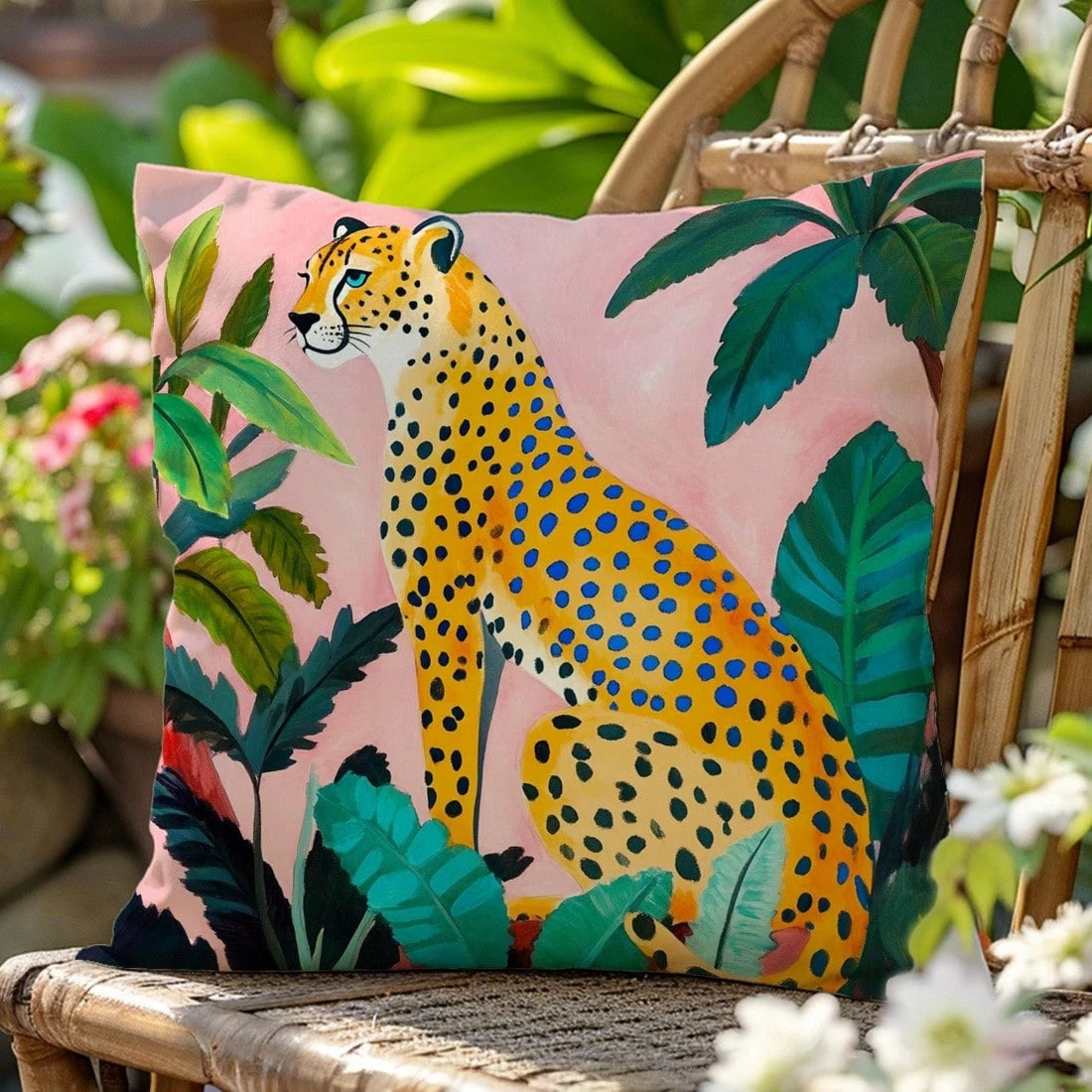 1pc Colorful Cheetah Print Throw Pillow Cover, Plush Velvet Fabric, 45*45/50*50/40*40CM Cushion Cover Suitable For Modern Living Room Sofa Decor, Gift