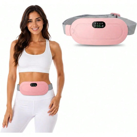 1Pc Cordless Rechargeable Period Heating Pad, 4 Vibration Modes Adjustable Heating Belt, Portable Fast Warm Belly Wrap Female Menstrual Relief