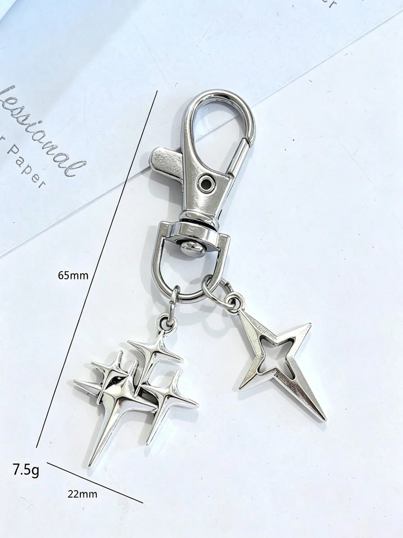 1pc Creative Four-Pointed Star Pants Chain, Keychain Pendant, Alloy Star Moon Decor For Phone/Bag, Suitable For Daily Wear, Y2K Aesthetic