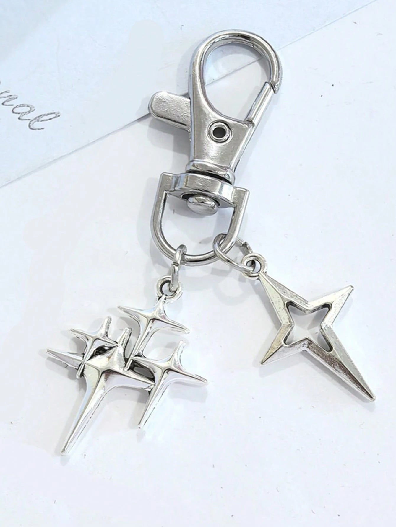 1pc Creative Four-Pointed Star Pants Chain, Keychain Pendant, Alloy Star Moon Decor For Phone/Bag, Suitable For Daily Wear, Y2K Aesthetic