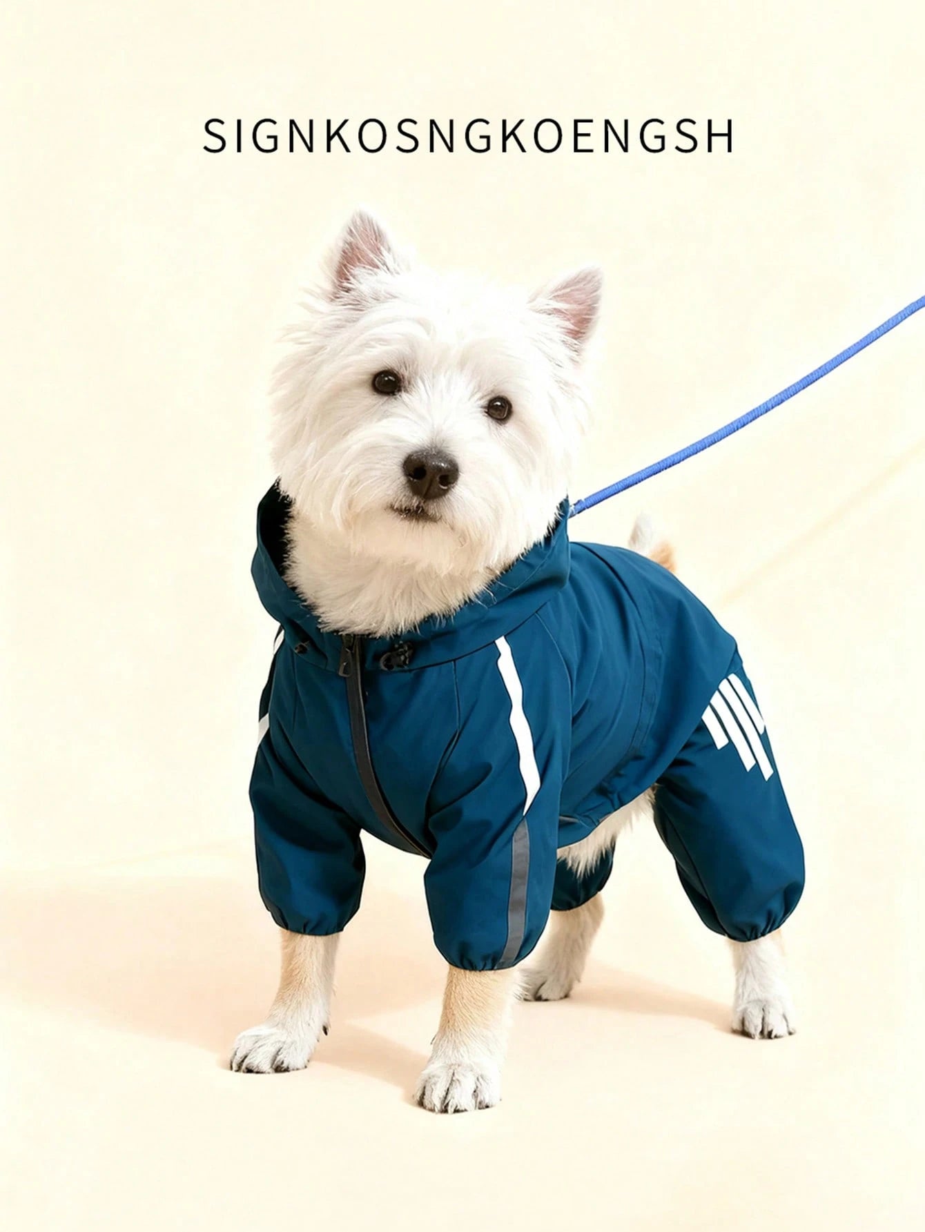 1pc Dog Waterproof Jacket Raincoat, Reflective Hooded Rain Jacket For Small Dogs Cats, Lightweight Dog Clothes With Leash Hole, Windproof Snowproof