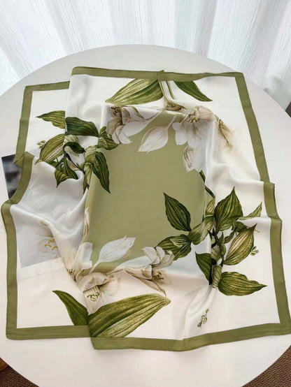 1pc Faux Silk Printed Square Scarf Headband Fashion Multifunctional Small Neck Scarf Suitable For Daily Use