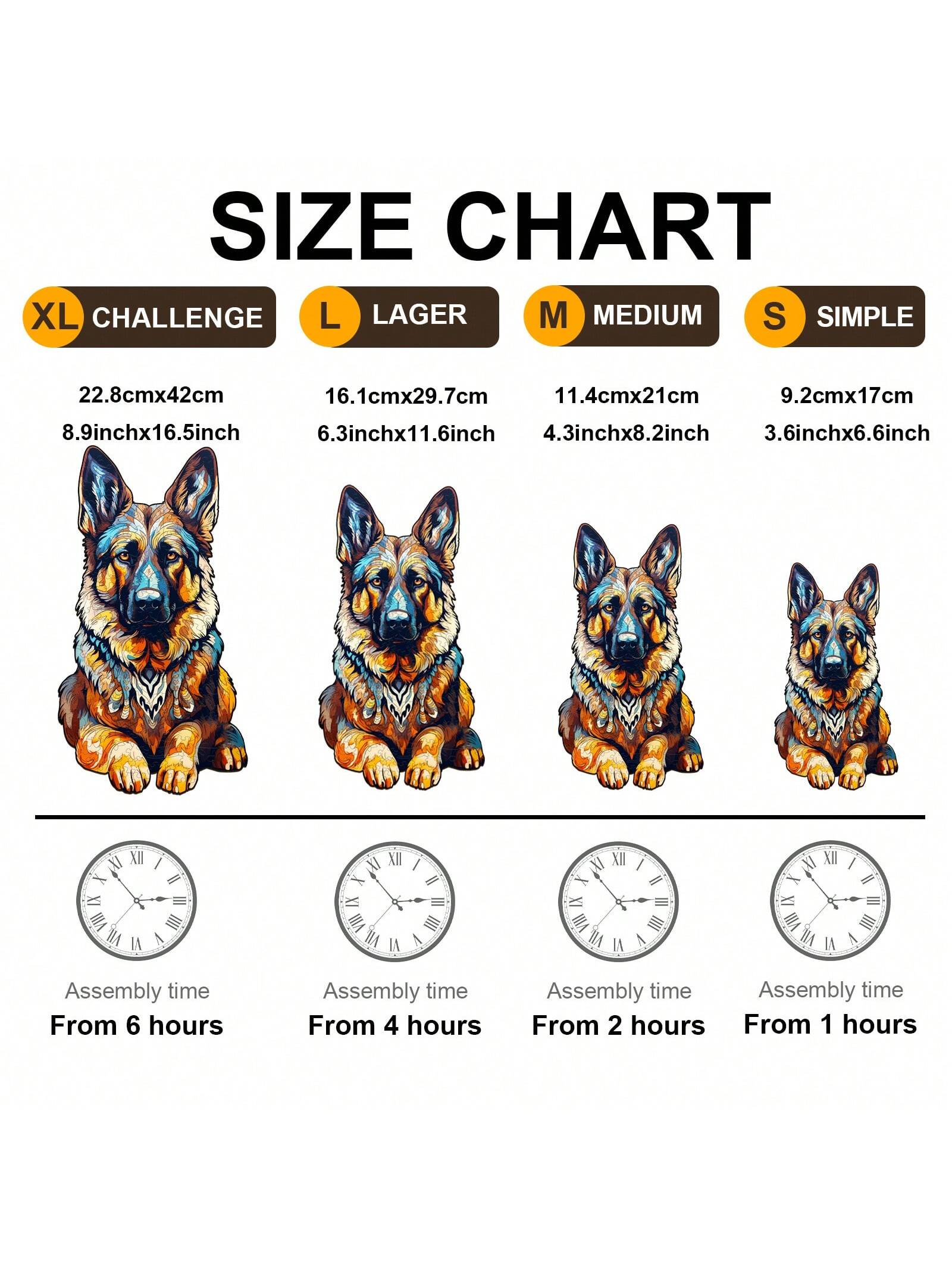 1PC German Shepherd Wooden Irregular Puzzle, Animal-Shaped 2D Jigsaw Toy For Kids And Adults. Educational Game, Great Gift For Party, Holiday, Christmas And Birthday. Unique Magical Desktop Decor & Cr
