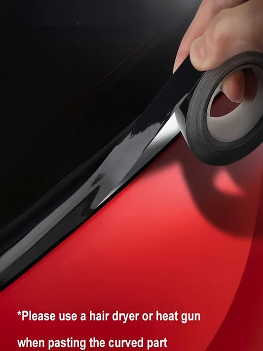 1pc Glossy Black Car Wrapping Film Sticker For Car & Motorcycle Decoration, Car Accessories