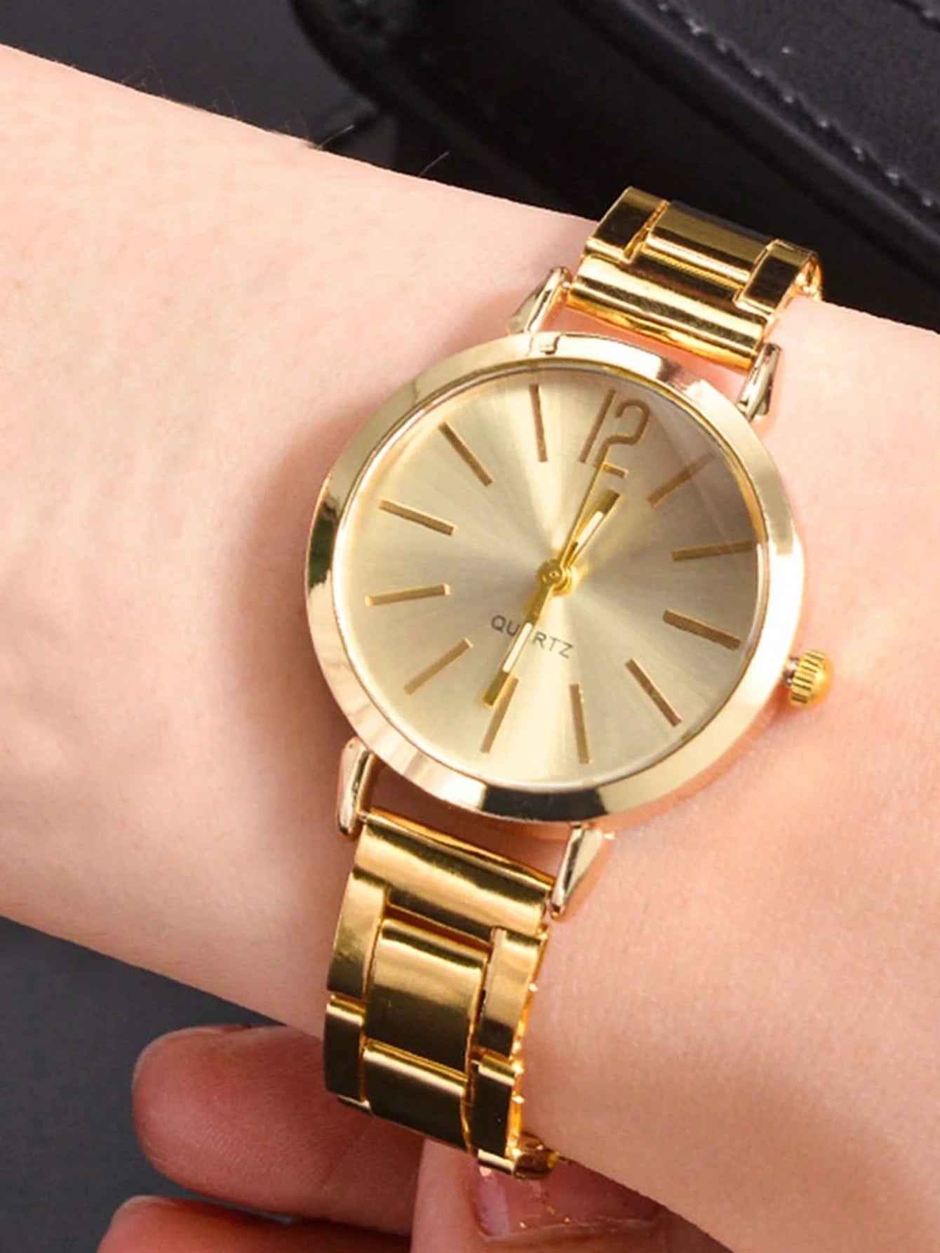 1pc Graduation Digital Small Disc Girls Steel Strap Watch And 1pc Bracelet Jewelry Set For Ladies