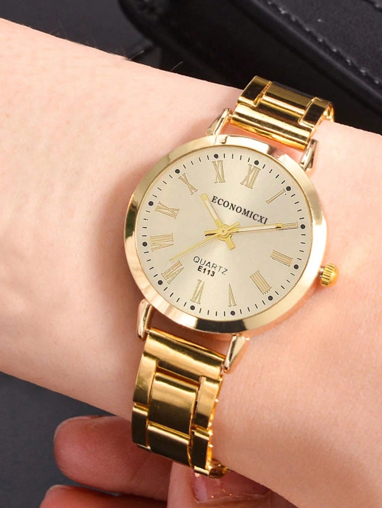 1pc Graduation Digital Small Disc Girls Steel Strap Watch And 1pc Bracelet Jewelry Set For Ladies