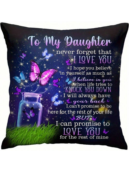 1pc Heart-Shaped Pillow Cover, 18x18 Inch Polyester Decorative Throw Cushion Case, Unique Gift For Daughter, Women, Mom On Special Occasions