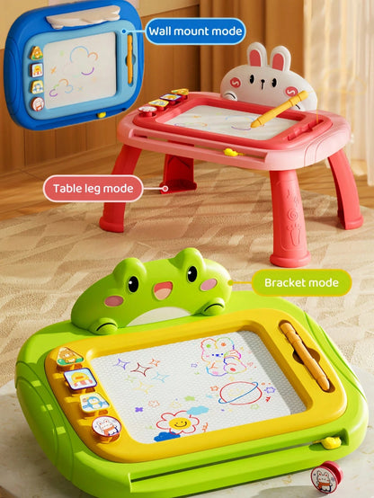 1pc Kids Magnetic Drawing Board, Cartoon Magnetic Board With Magnetic Stamps (Can Be Assembled Into Small Table/Wall/Stand Mode), Colorful Erasable Magnetic Board Toy, Kids Writing Board And Drawing B