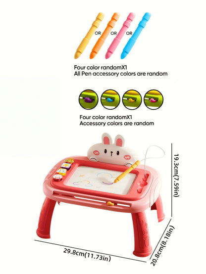 1pc Kids Magnetic Drawing Board, Cartoon Magnetic Board With Magnetic Stamps (Can Be Assembled Into Small Table/Wall/Stand Mode), Colorful Erasable Magnetic Board Toy, Kids Writing Board And Drawing B