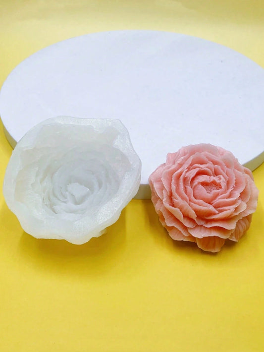 1pc Large Peony Flower Silicone Mold Suitable For Handmade Aromatherapy Candles, Plaster Ornaments, DIY Resin Crafts, Home Decor Floral Shaped Mold