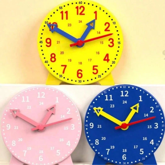 1pc. Learning Clock- Clock Model Set, Three Hands Connected, Used For Time Cognition, Assisting Hour, Minute, Second Cognition Learning, Colorful Clock Teaching Aid Tool., Back To School