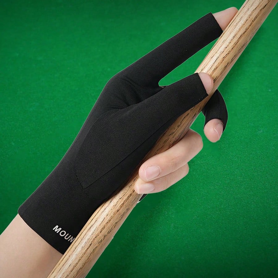 1pc Left Hand Professional Billiard Glove, Lightweight Breathable Anti-Slip Snooker Glove, Summer Thin Seamless High Elastic Ice Silk Cooling Fingerless, Suitable For Snooker And Pool- Anti-Slip Grip