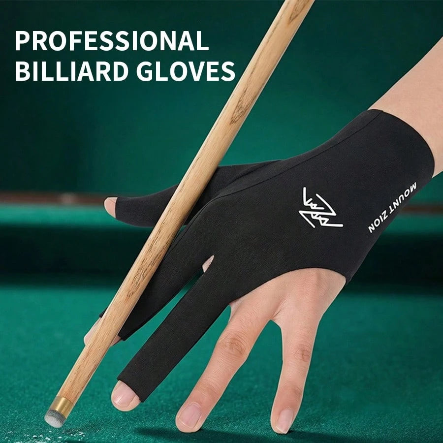 1pc Left Hand Professional Billiard Glove, Lightweight Breathable Anti-Slip Snooker Glove, Summer Thin Seamless High Elastic Ice Silk Cooling Fingerless, Suitable For Snooker And Pool- Anti-Slip Grip