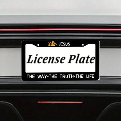 1PC License Plate Frames, Jesus Way Truth Life License Plate Cover, Car Frame, License Plate Holder, Car Plate Frame, Auto Tags Cover 2 Holes Screws